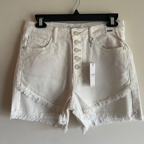 Judy Blue These Are The Days Tulip Hem Button Fly Shorts - Picture 4 of 10